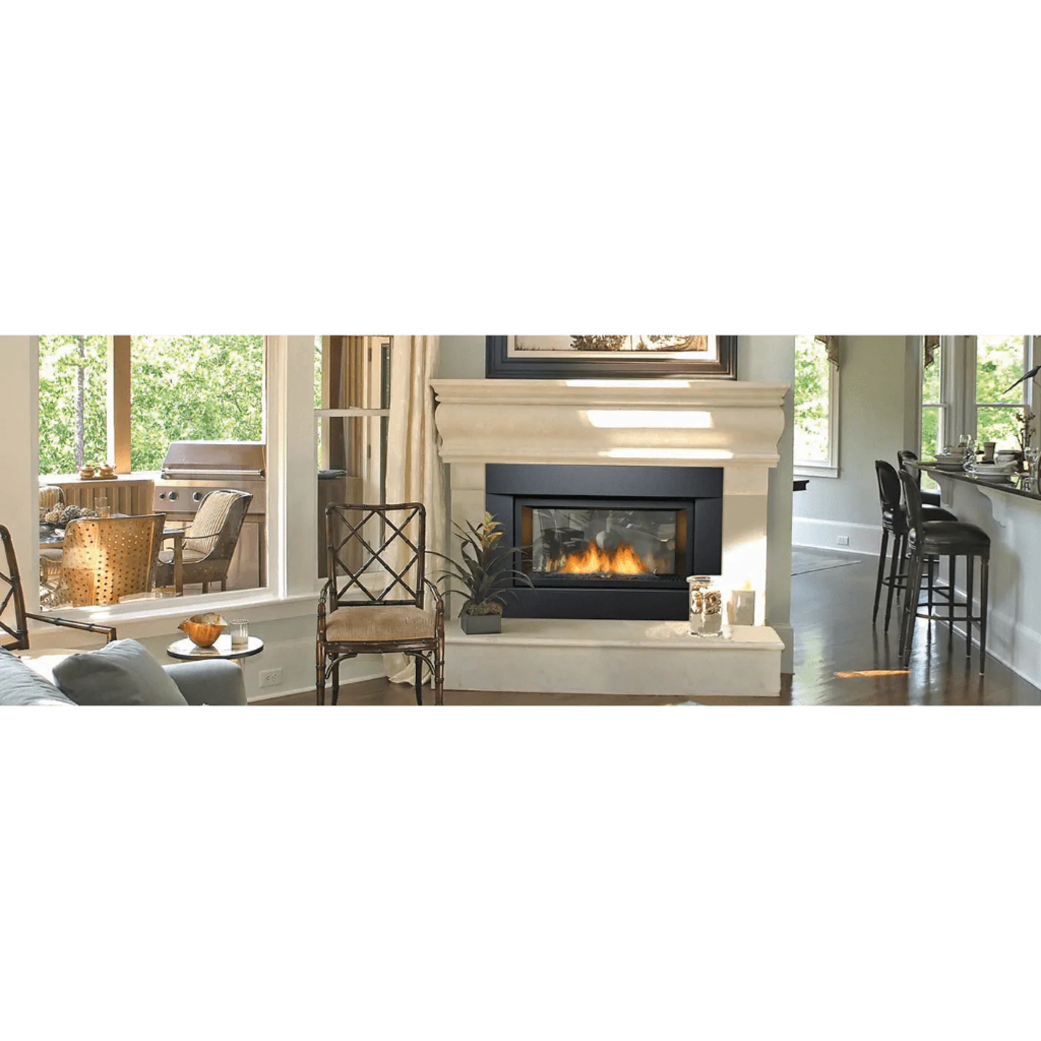 Sierra Flame by Amantii 36" Palisade See-Through Direct Vent Linear Fireplace - Green Vista Living
