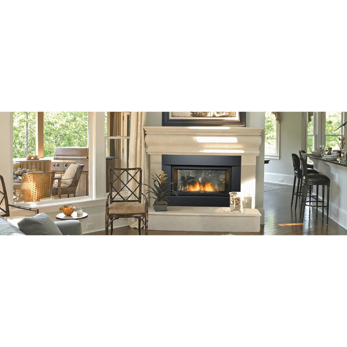 Sierra Flame by Amantii 36" Palisade See-Through Direct Vent Linear Fireplace - Green Vista Living