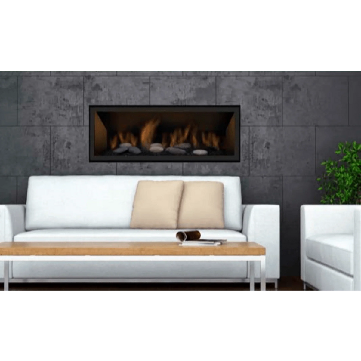 Sierra Flame by Amantii 45" Bennett Direct Vent Linear Gas Fireplace - Green Vista Living
