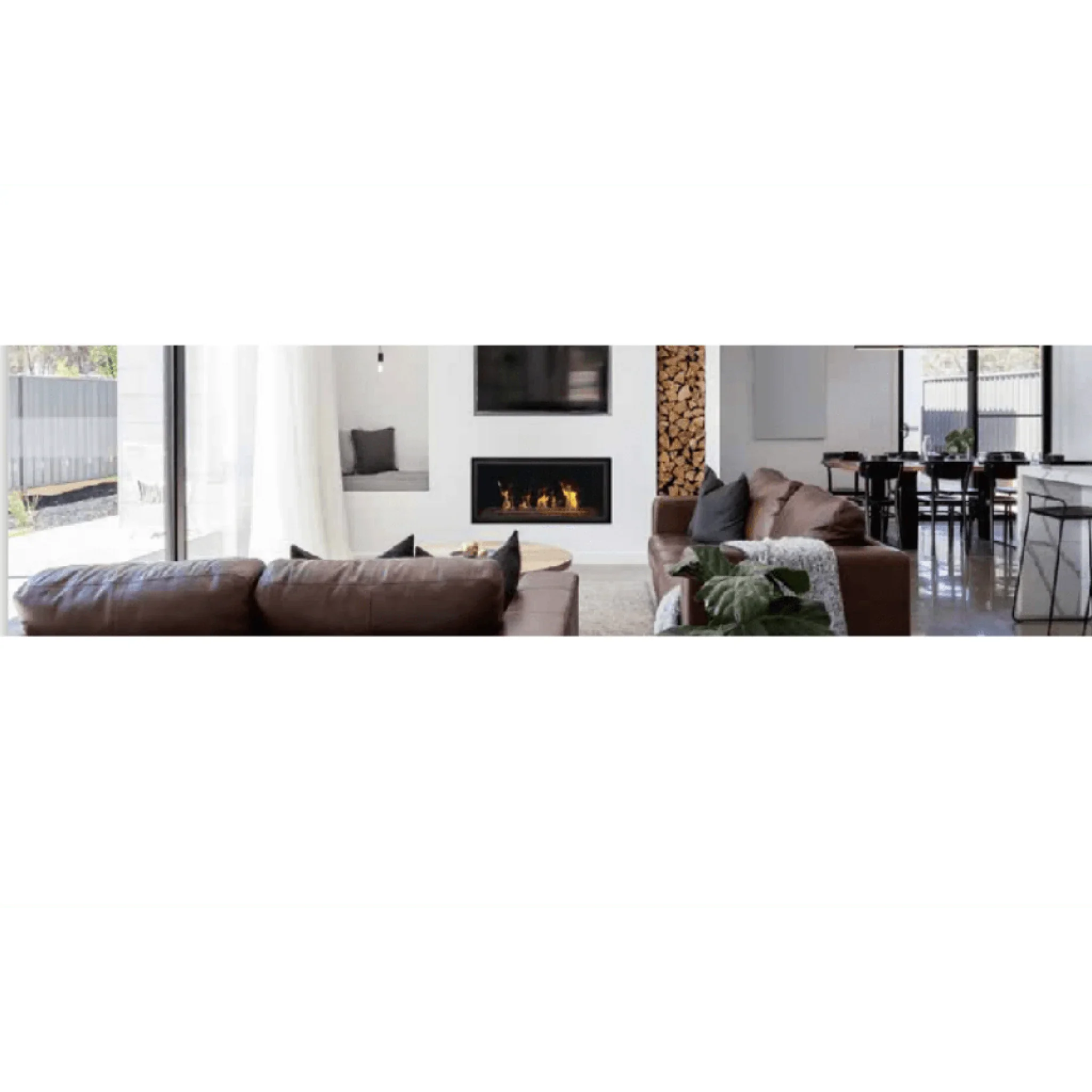 Sierra Flame by Amantii 45" Lamego Zero Clearance Contemporary Electronic Ignition Gas Fireplace - Green Vista Living