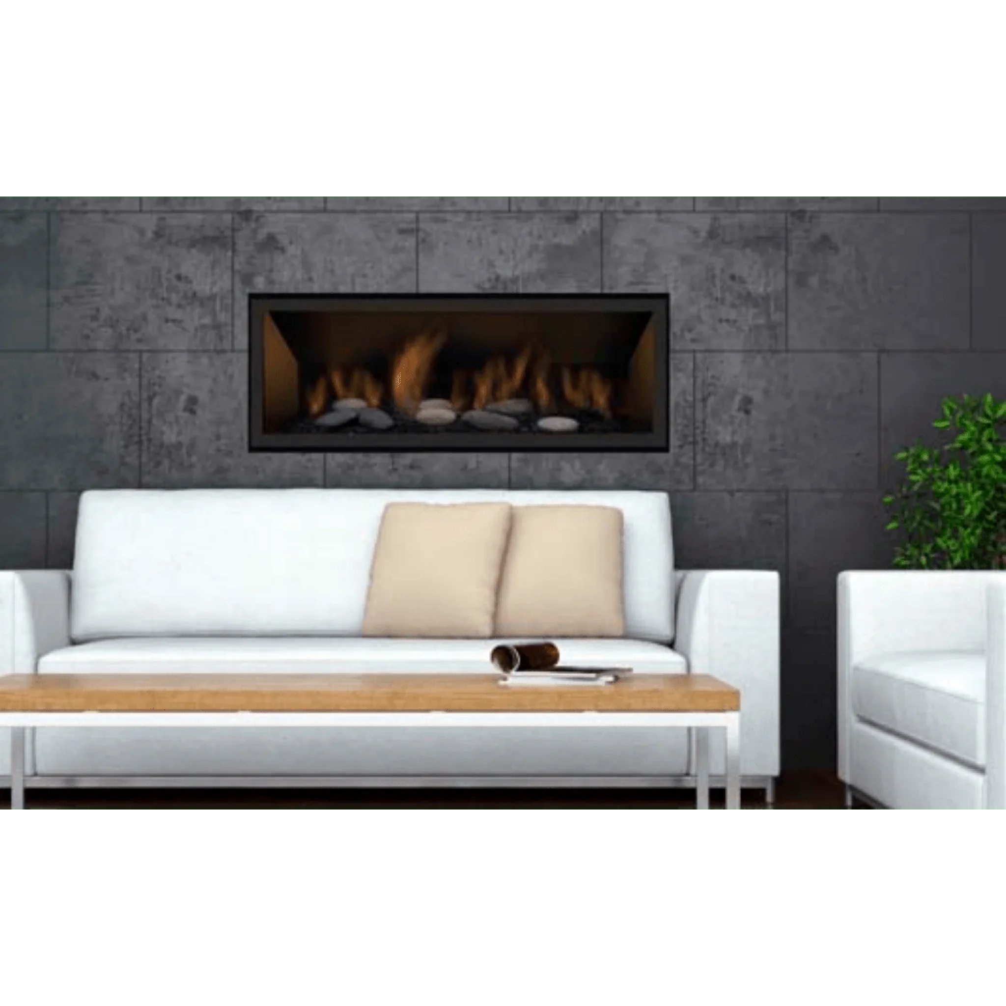 Sierra Flame by Amantii 45" Lamego Zero Clearance Contemporary Electronic Ignition Gas Fireplace - Green Vista Living