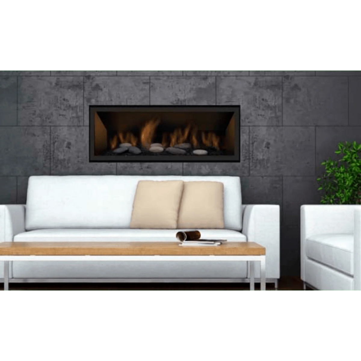 Sierra Flame by Amantii 45" Lamego Zero Clearance Contemporary Electronic Ignition Gas Fireplace - Green Vista Living