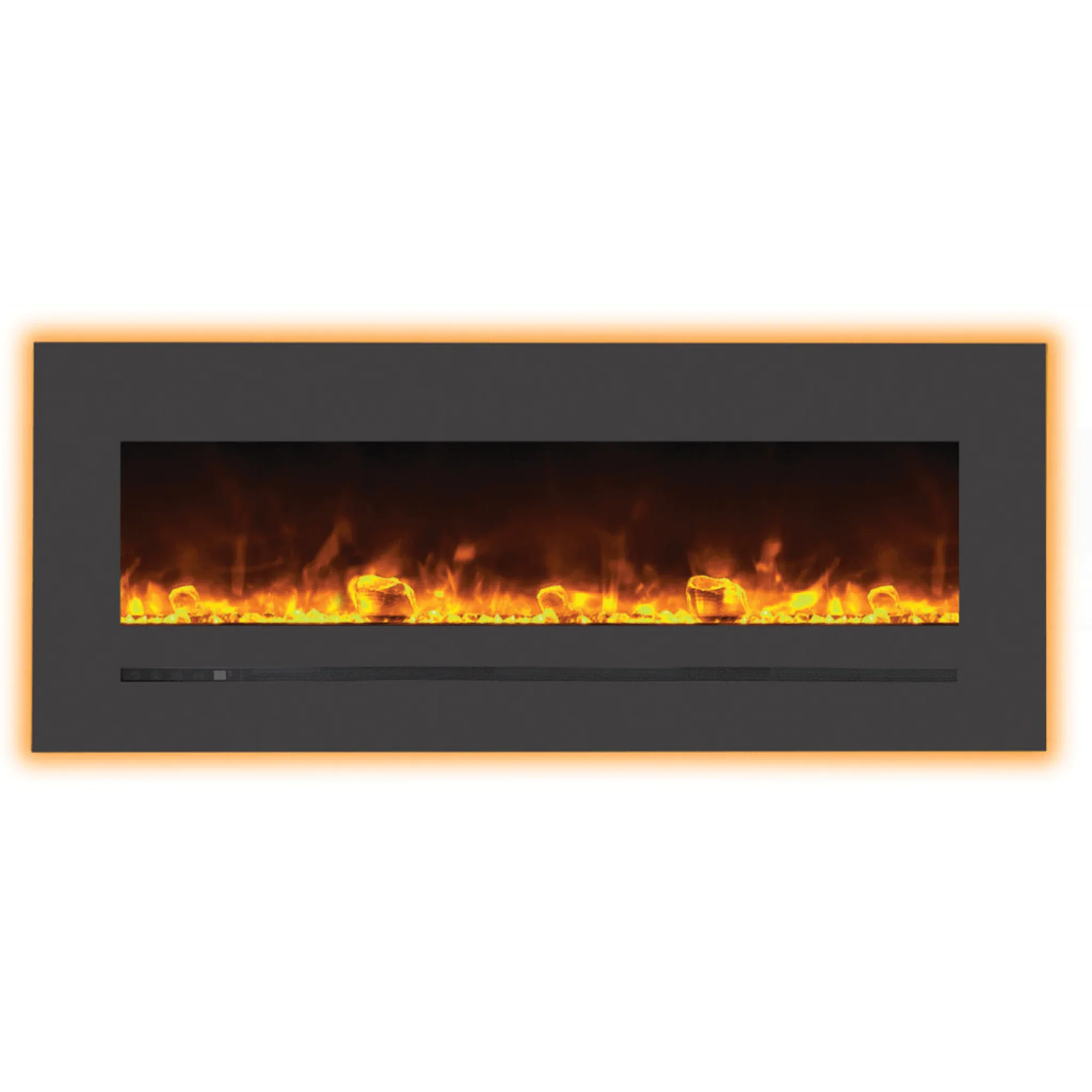 Sierra Flame by Amantii 48" Wall Mount/Flush Mount Electric Fireplace with Deep Charcoal Colored Steel Surround - Green Vista Living
