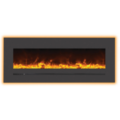 Sierra Flame by Amantii 48" Wall Mount/Flush Mount Electric Fireplace with Deep Charcoal Colored Steel Surround - Green Vista Living