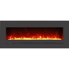 Sierra Flame by Amantii 48" Wall Mount/Flush Mount Electric Fireplace with Deep Charcoal Colored Steel Surround - Green Vista Living