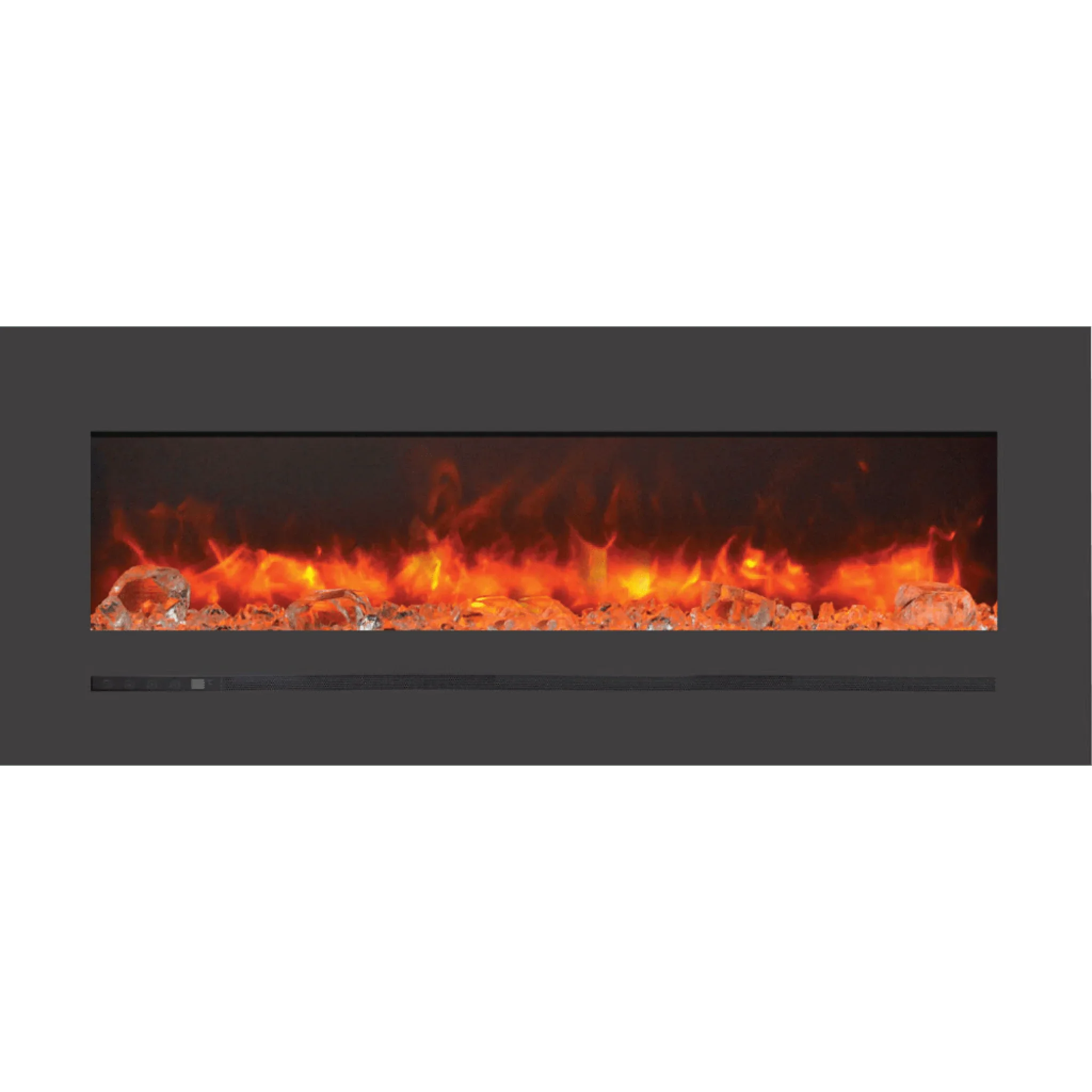 Sierra Flame by Amantii 48" Wall Mount/Flush Mount Electric Fireplace with Deep Charcoal Colored Steel Surround - Green Vista Living