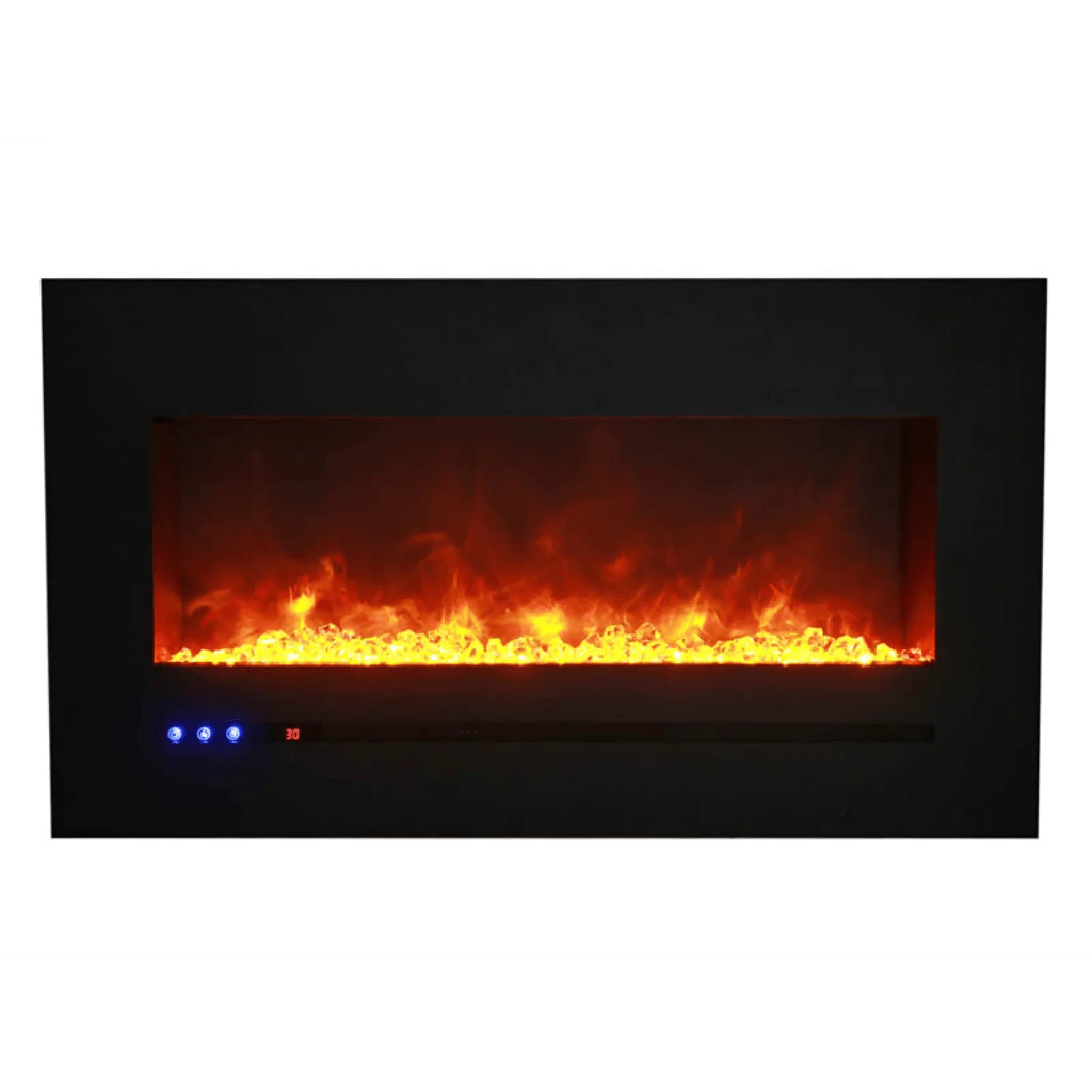 Sierra Flame by Amantii 48" Wall Mount/Flush Mount Electric Fireplace with Deep Charcoal Colored Steel Surround - Green Vista Living
