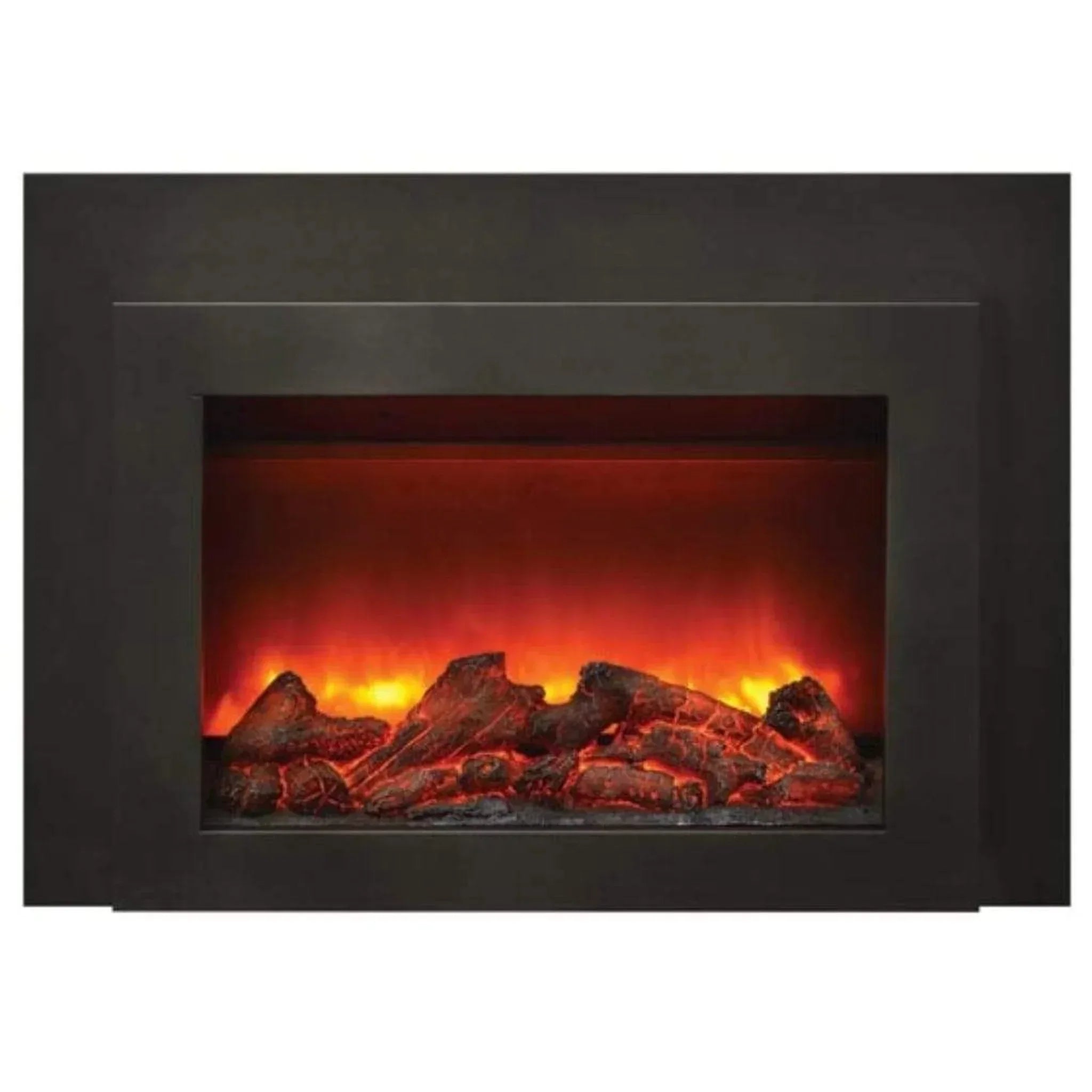 Sierra Flame by Amantii Deep 30"/34" Electric Fireplace Insert with Black Steel Surround - Green Vista Living