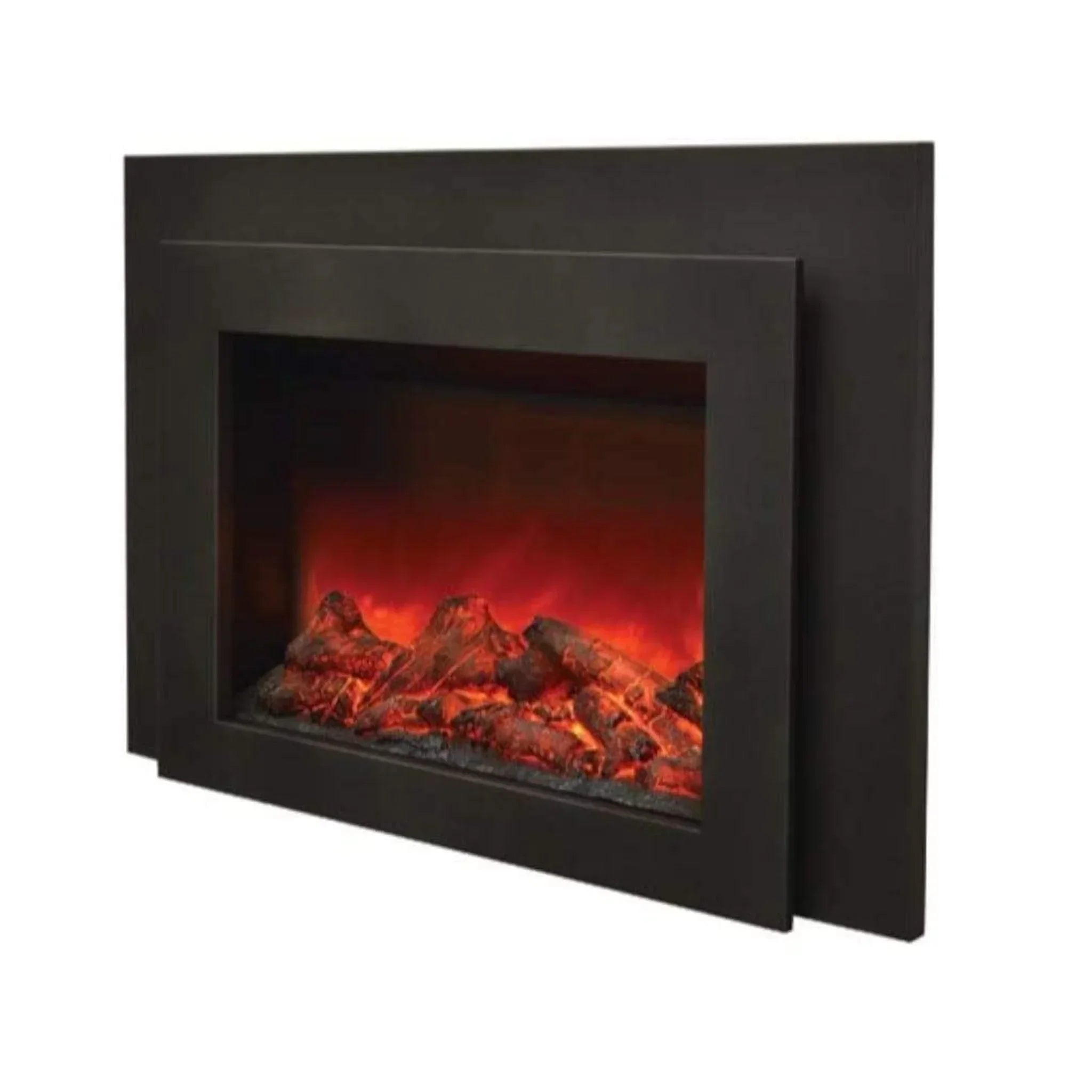 Sierra Flame by Amantii Deep 30"/34" Electric Fireplace Insert with Black Steel Surround - Green Vista Living
