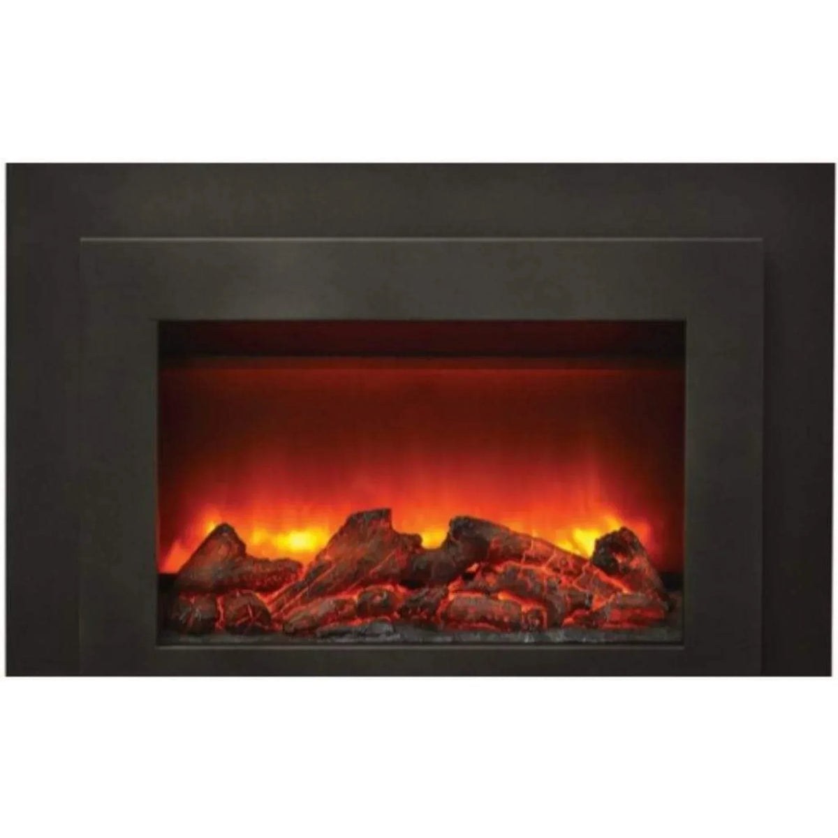 Sierra Flame by Amantii Deep 30"/34" Electric Fireplace Insert with Black Steel Surround - Green Vista Living