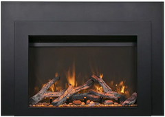 Sierra Flame by Amantii Insert Series 30" Electric Fireplace Insert With Black Steel Surround and Overlay - Green Vista Living