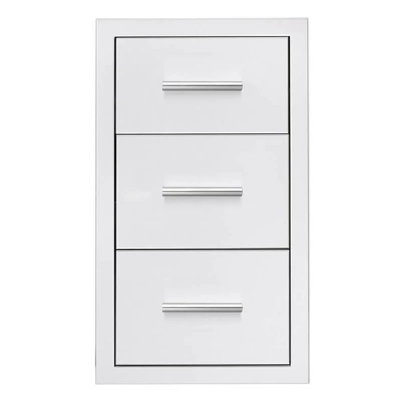 Summerset 17-Inch Stainless Steel Flush Mount Triple Drawer - DR3-17 - Green Vista Living