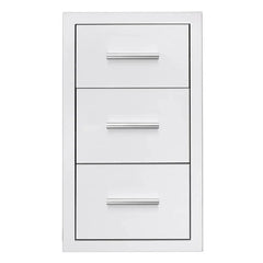 Summerset 17-Inch Stainless Steel Flush Mount Triple Drawer - DR3-17 - Green Vista Living