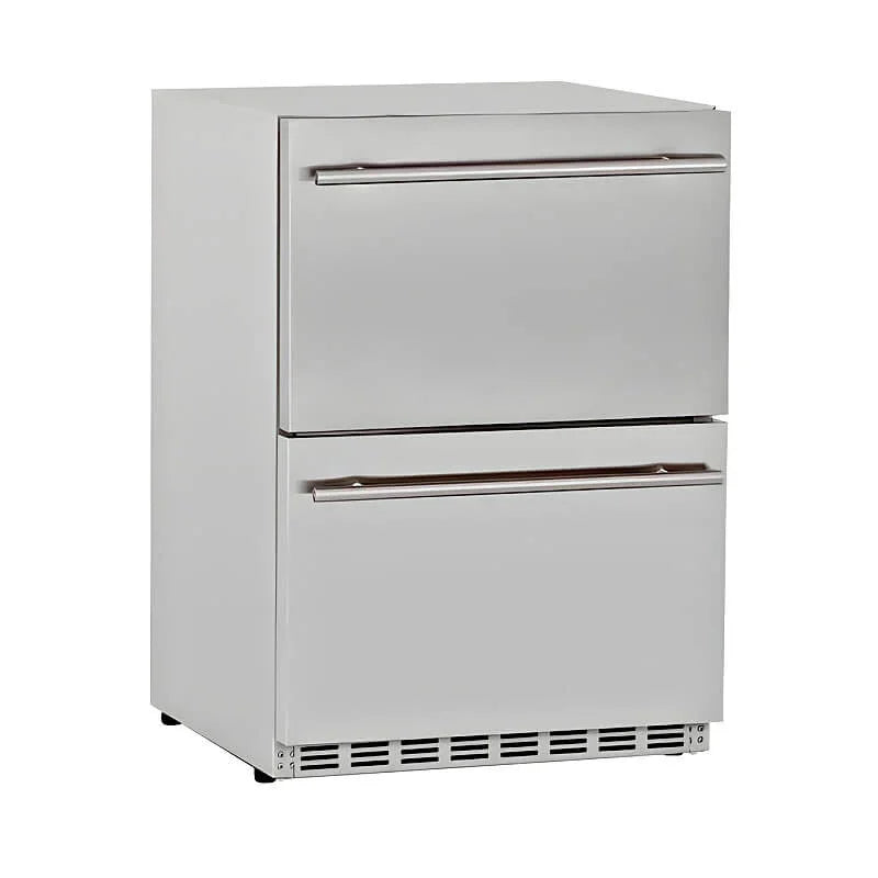 Summerset 24-Inch 5.1 Cu. Ft. Outdoor Rated Two Drawer Refrigerator - RFR-24DR2-A - Green Vista Living