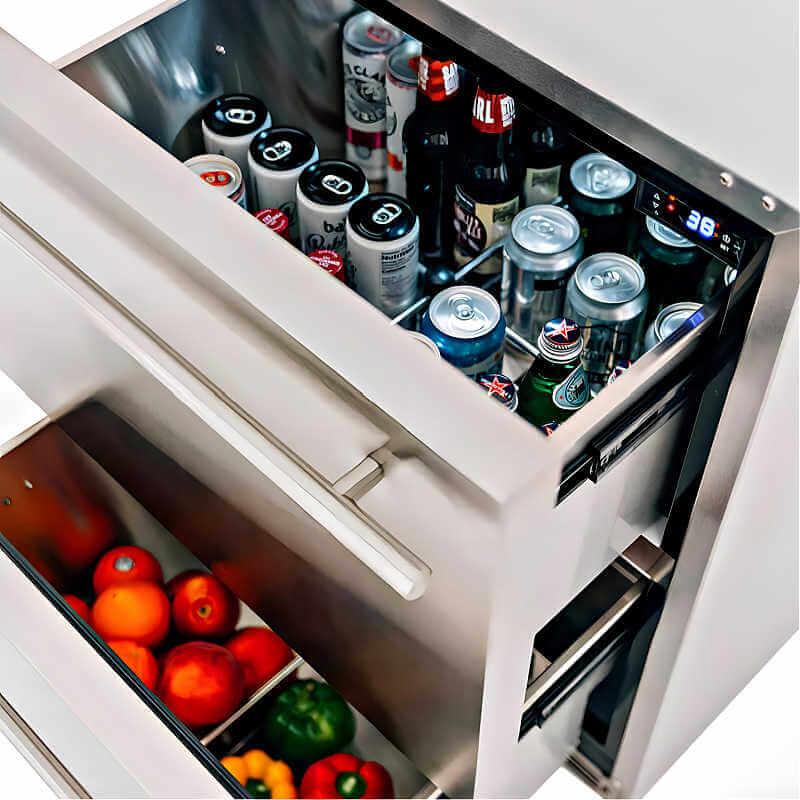 Summerset 24-Inch 5.1 Cu. Ft. Outdoor Rated Two Drawer Refrigerator - RFR-24DR2-A - Green Vista Living