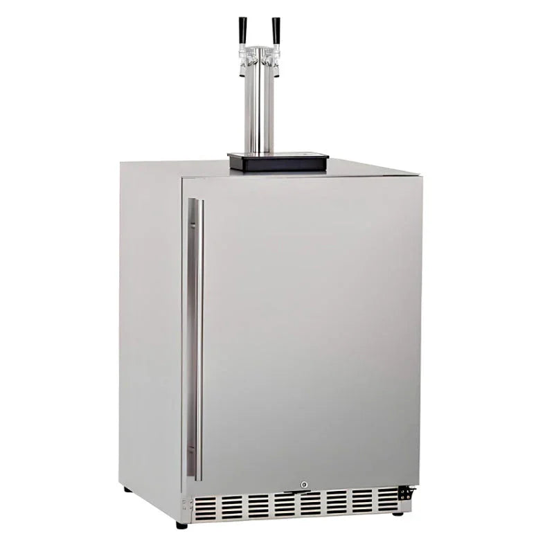 Summerset 24-Inch 6.6 Cu. Ft. Outdoor Rated Double Tap Kegerator - RFR-24DK2 - Green Vista Living