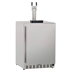 Summerset 24-Inch 6.6 Cu. Ft. Outdoor Rated Double Tap Kegerator - RFR-24DK2 - Green Vista Living
