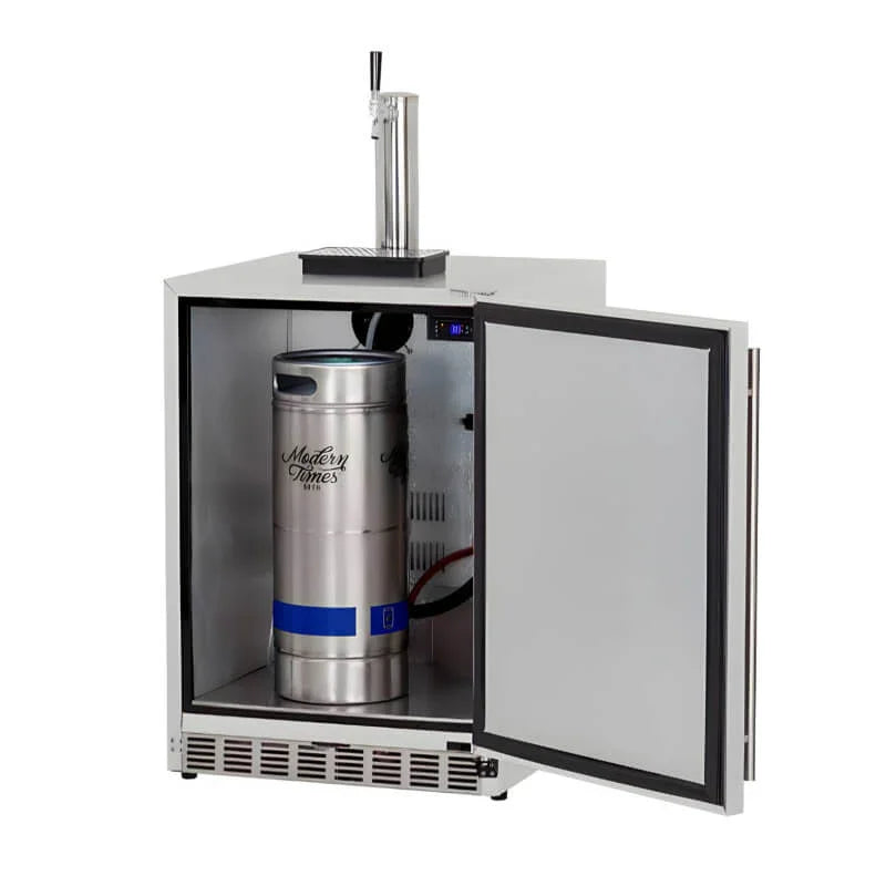 Summerset 24-Inch 6.6 Cu. Ft. Outdoor Rated Single Tap Kegerator - RFR-24DK1 - Green Vista Living