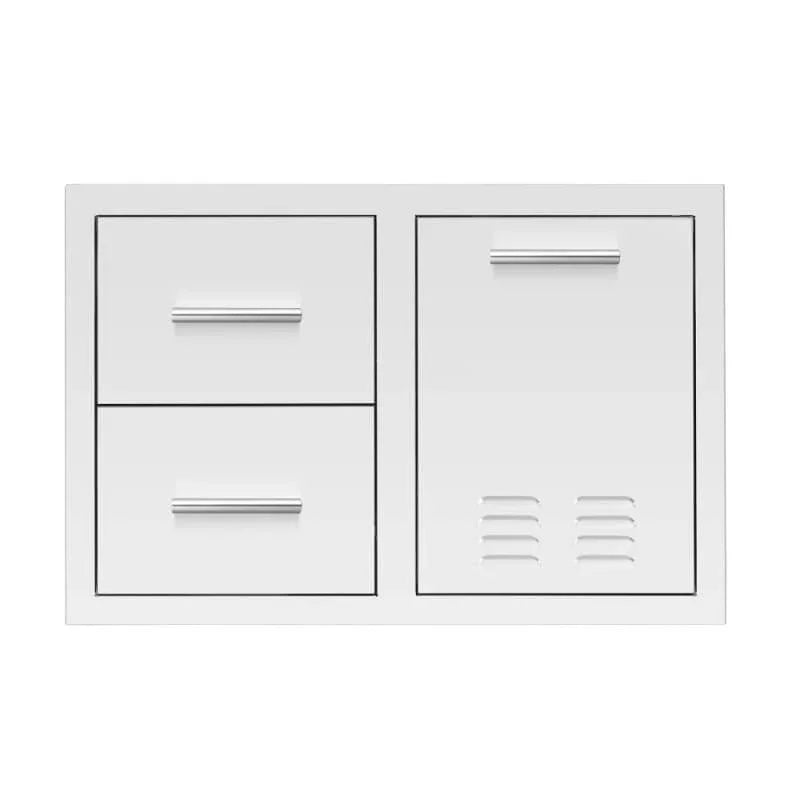 Summerset 33-Inch 2 Drawer and Propane Tank Pullout Drawer Combo - DC2-33LP - Green Vista Living