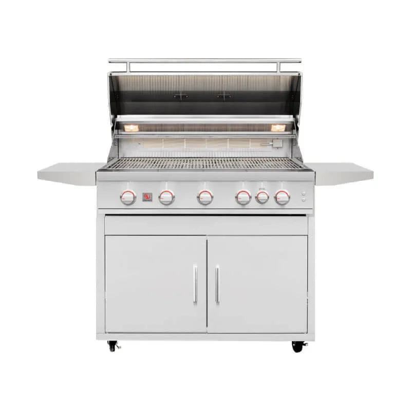 Summerset Sizzler Pro 40 Inch 5 Burner Freestanding Gas Grill w/ Cart - Green Vista Living