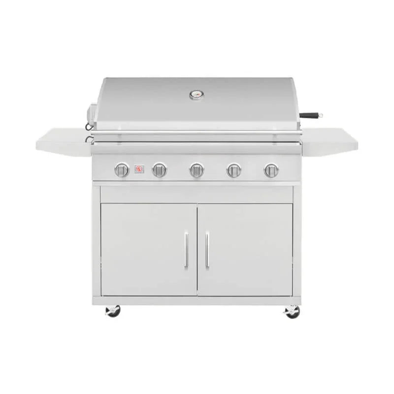 Summerset Sizzler Pro 40 Inch 5 Burner Freestanding Gas Grill w/ Cart - Green Vista Living