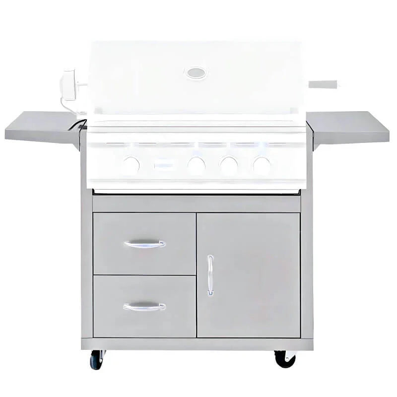Summerset Sizzler Pro 32 Inch Deluxe Stainless Steel Grill Cart - CART-SIZ32-DC - Green Vista Living