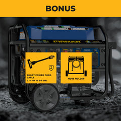 FIRMAN Power Equipment Tri Fuel  Portable Generator 8250/6600W Electric Start Wheel Kit Bonus Cover & Cord CO Alert