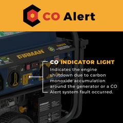 FIRMAN Power Equipment Tri Fuel Portable Generator 11400W Electric Start 120V/240V with CO Alert