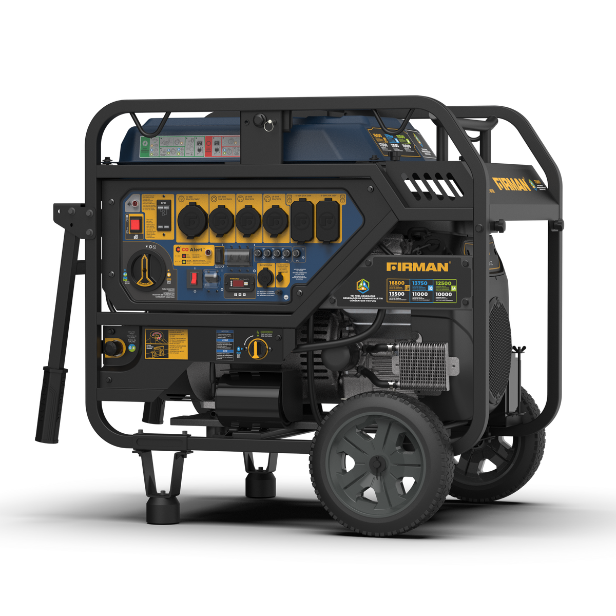 FIRMAN Power Equipment TRI FUEL PORTABLE GENERATOR 16800/13500W ELECTRIC START 120/240V WITH CO ALERT