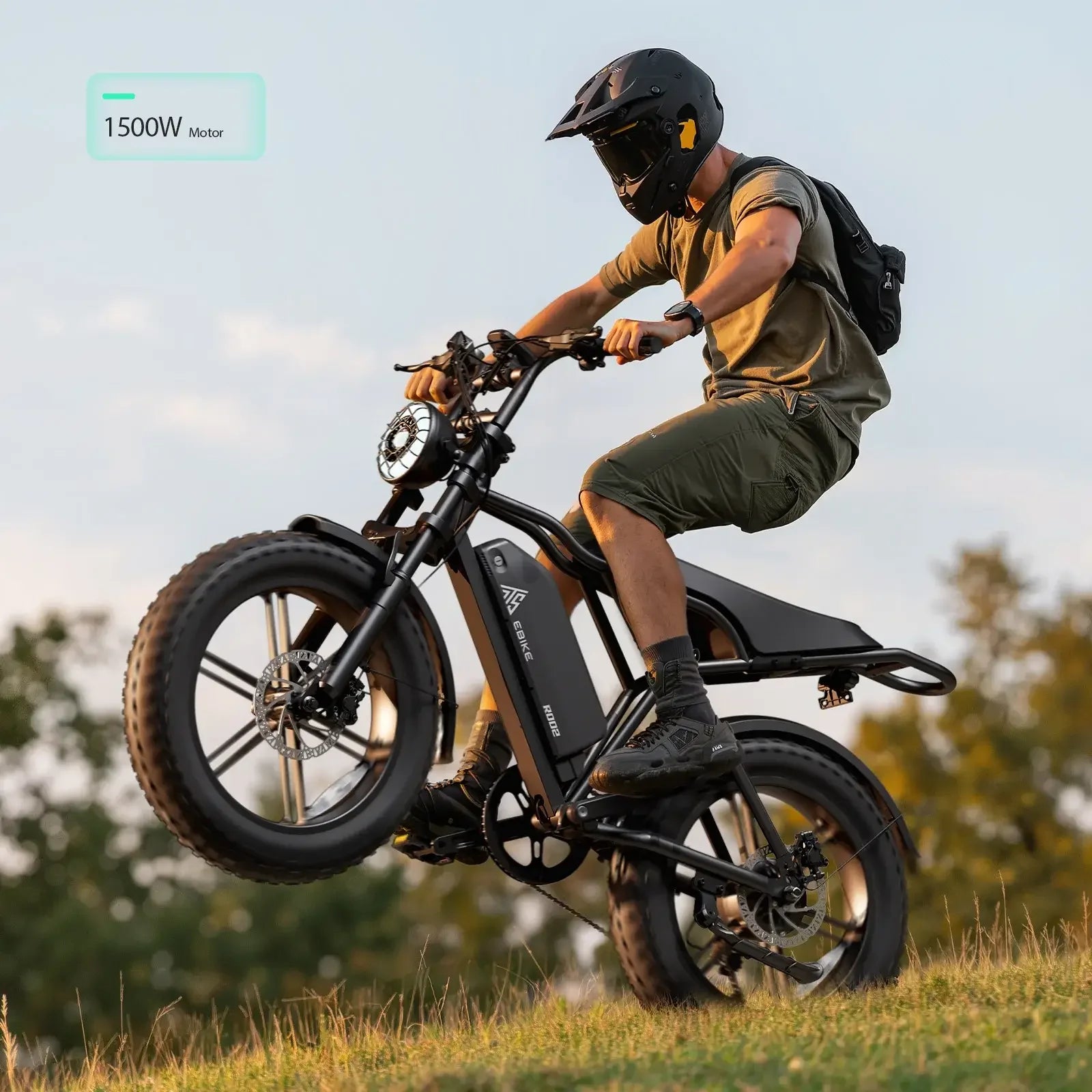 TST R002 20'' 1500W Full Suspension Moped-style Electric Bike - Green Vista Living