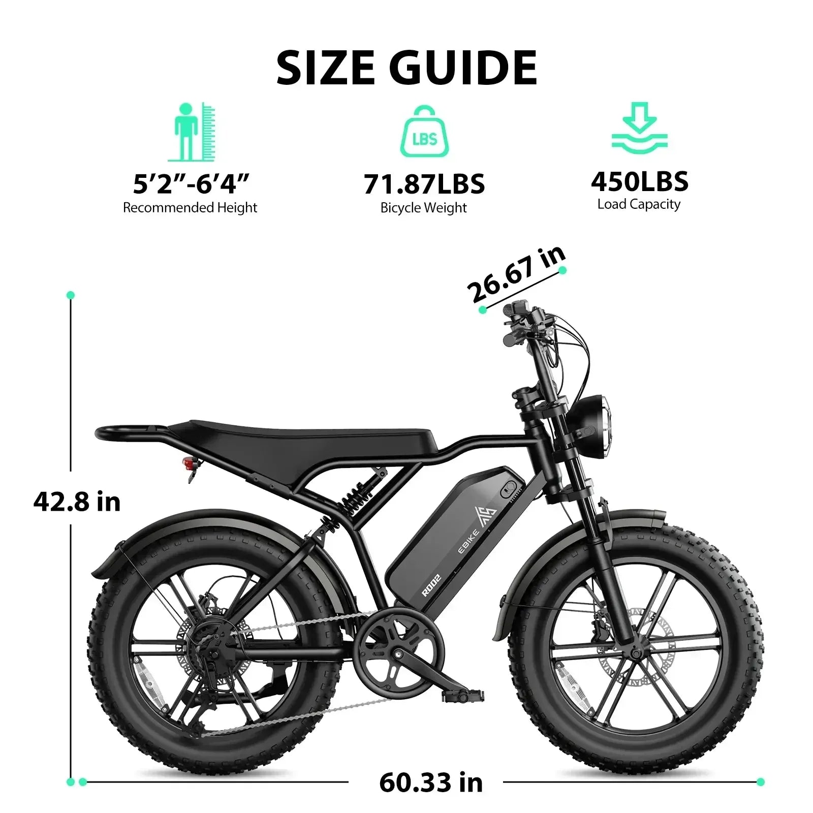 TST R002 20'' 1500W Full Suspension Moped-style Electric Bike - Green Vista Living