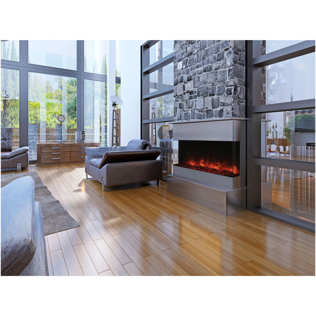 Amantii 40 Inch Tru-View XL Deep Built-In Indoor Outdoor 3 Three Sided Electric Fireplace