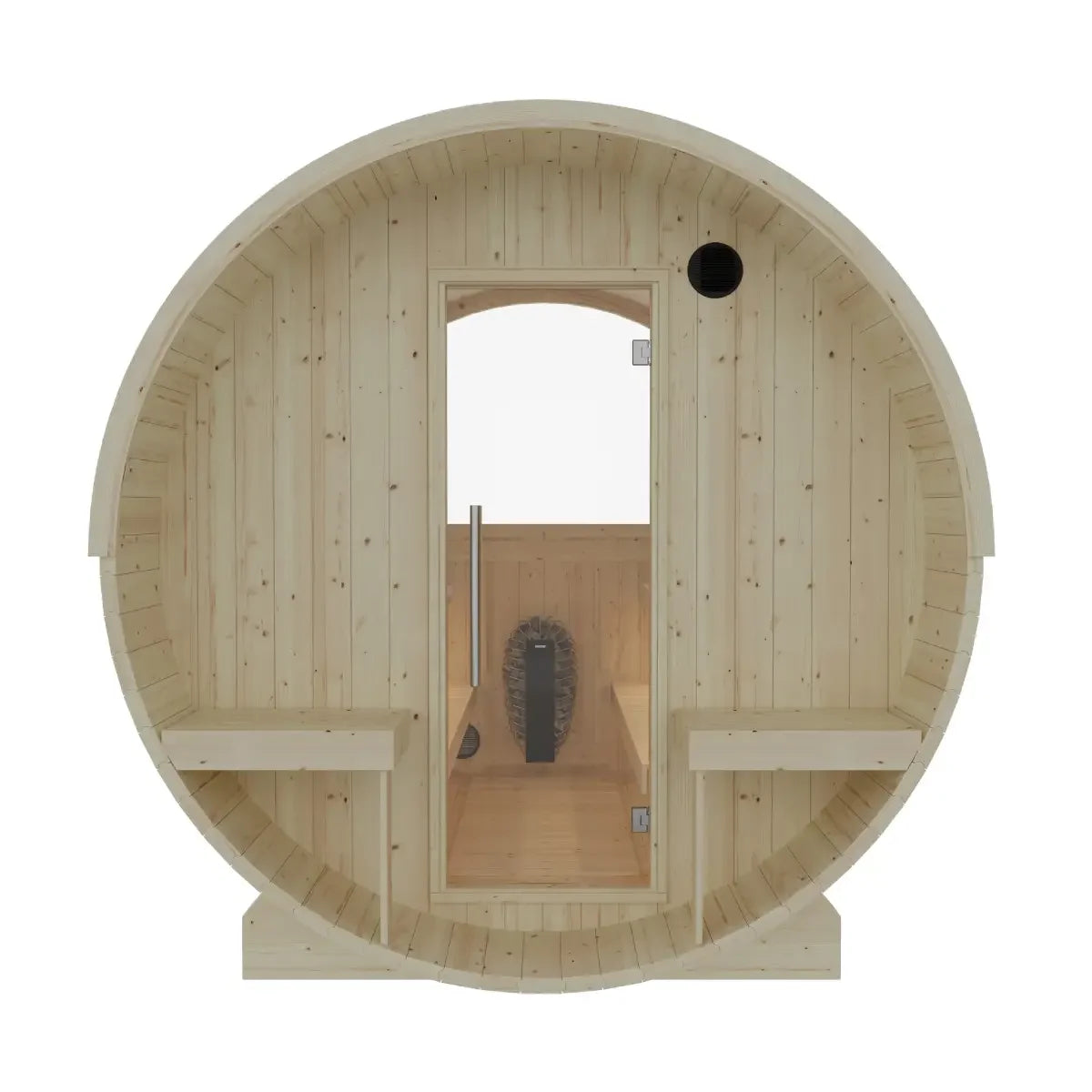 Turku Finnish Barrel Sauna with Terrace and WiFi Heater - Finnish Sauna Builders - Green Vista Living