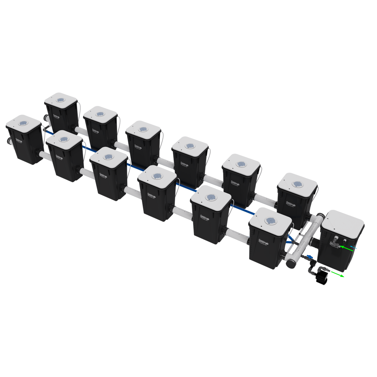 Current Culture H2O RDWC Hydroponic Grow System 2 Row 30" Plant Spacing | UC12XL13