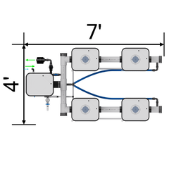 Current Culture H2O RDWC Hydroponic Grow System 2 Row 30" Plant Spacing | UC4XL13