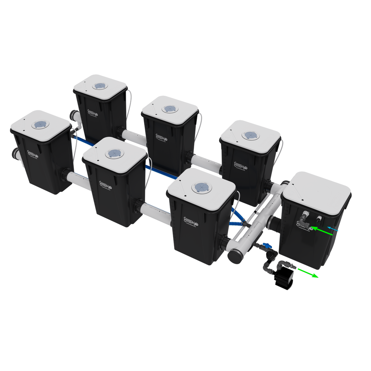 Current Culture H2O RDWC Hydroponic Grow System 2 Row 30" Plant Spacing | UC6XL13