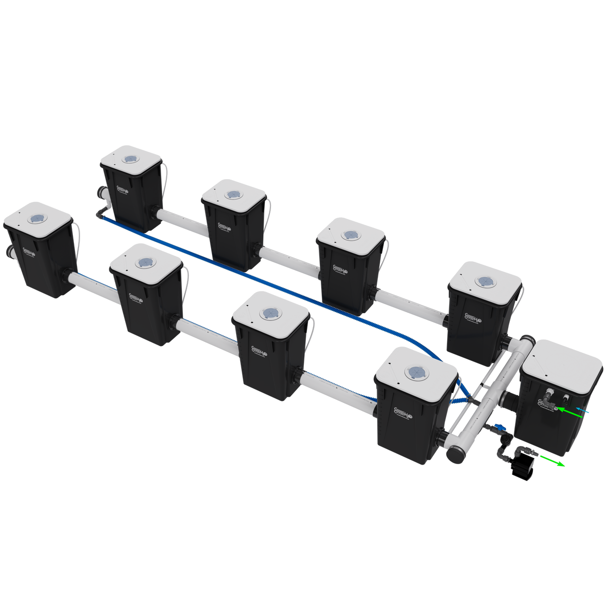 Current Culture H2O RDWC Hydroponic Grow System 2 Row 40" Plant Spacing | UC8XXL13