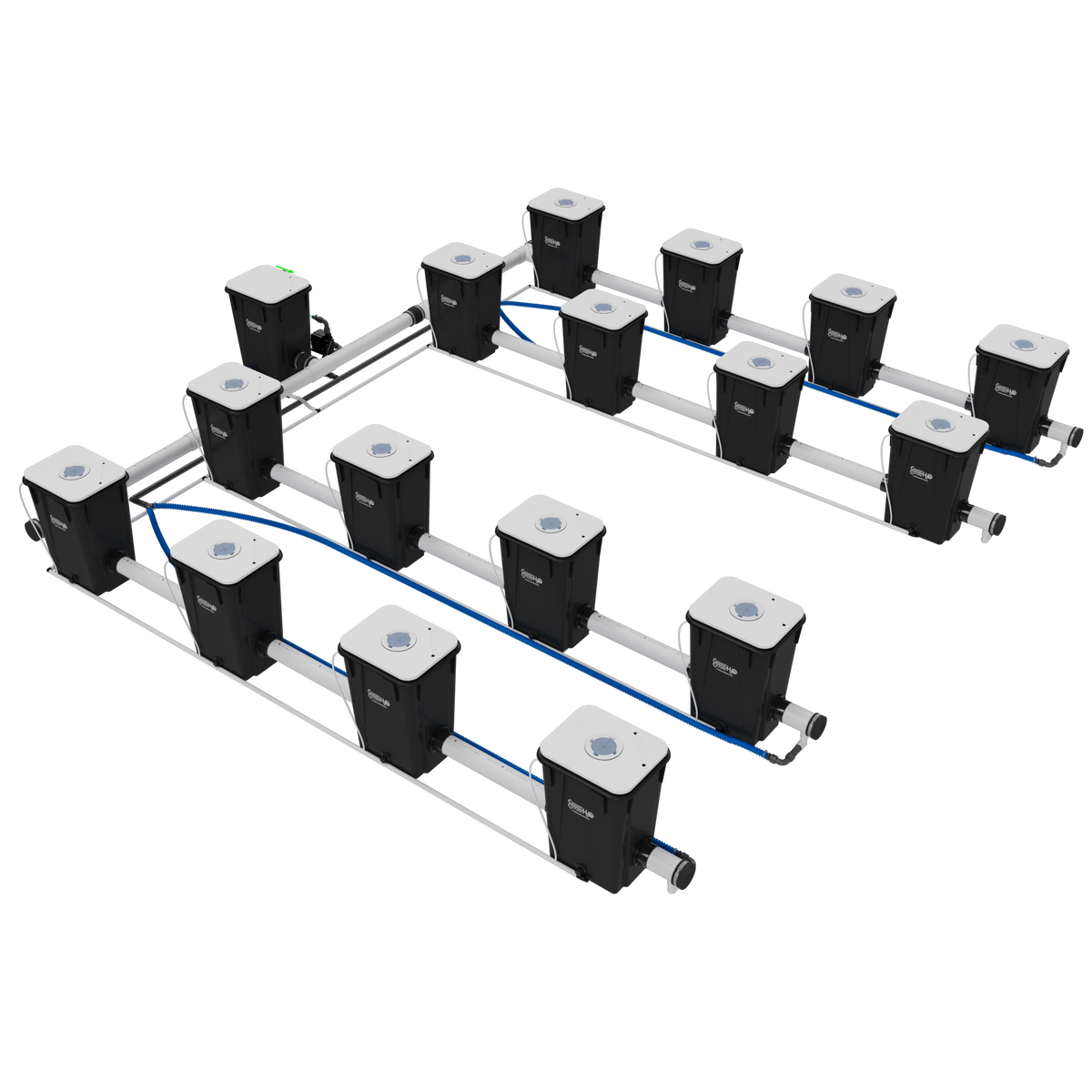 Current Culture H2O RDWC Hydroponic Grow System 4 Row 40" Plant Spacing | UCDB16XXL13