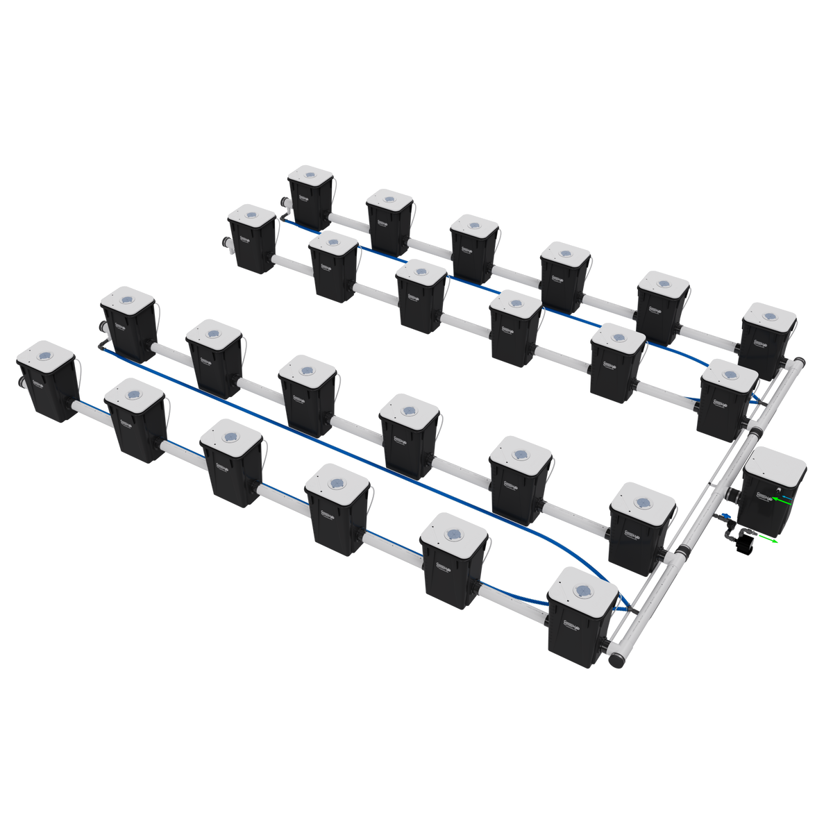 Current Culture H2O RDWC Hydroponic Grow System 4 Row 40" Plant Spacing | UCDB16XXL13