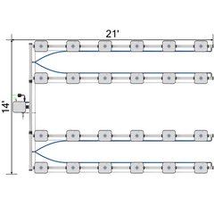 Current Culture H2O RDWC Hydroponic Grow System 4 Row 40" Plant Spacing | UCDB16XXL13