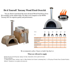 WPPO Do It Yourself (DIY) Wood Fired Oven Tuscany Kit 100 (55D x 52W x 31H) - Green Vista Living