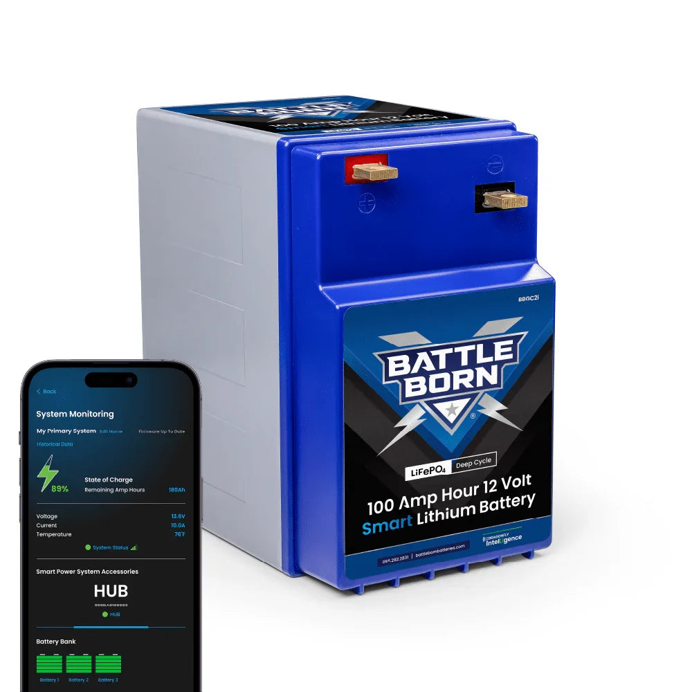 Battle Born 100Ah 12V GC2 Smart LiFePO4 Deep Cycle Battery - Green Vista Living