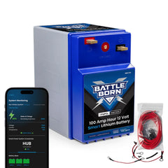 Battle Born 100Ah 12V GC2 Smart Heated LiFePO4 Deep Cycle Battery Kit - Green Vista Living