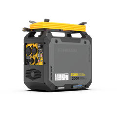 FIRMAN Power Equipment Inverter Gas Portable Generator 2500/2000W Recoil Start with Power Cord and CO ALERT