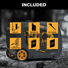 FIRMAN Power Equipment Inverter Portable Generator 3200/2900W Recoil Start