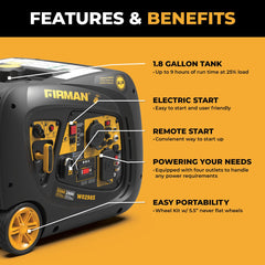 FIRMAN Power Equipment Inverter Portable Generator 3200W Remote Start