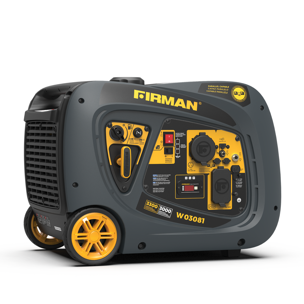 FIRMAN Power Equipment Inverter Gas Portable Generator 3300/3000W Recoil Start
