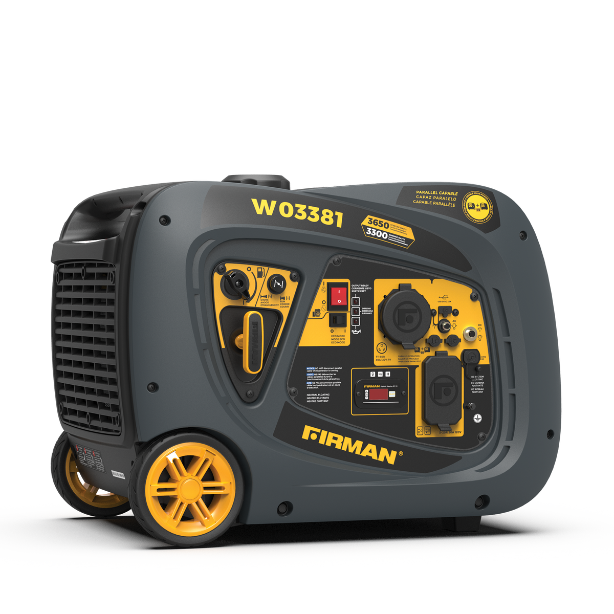 FIRMAN Power Equipment Gas Inverter Portable Generator 3650/3300W Recoil Start