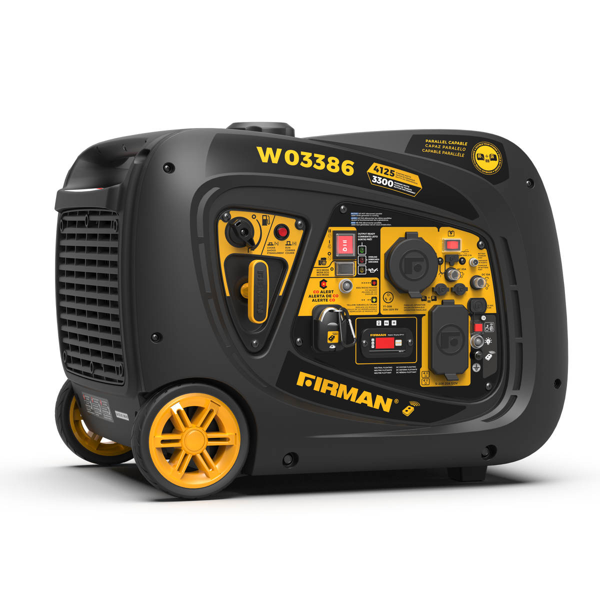 FIRMAN Power Equipment Inverter Portable Generator 4125/3300W Remote Start with CO ALERT