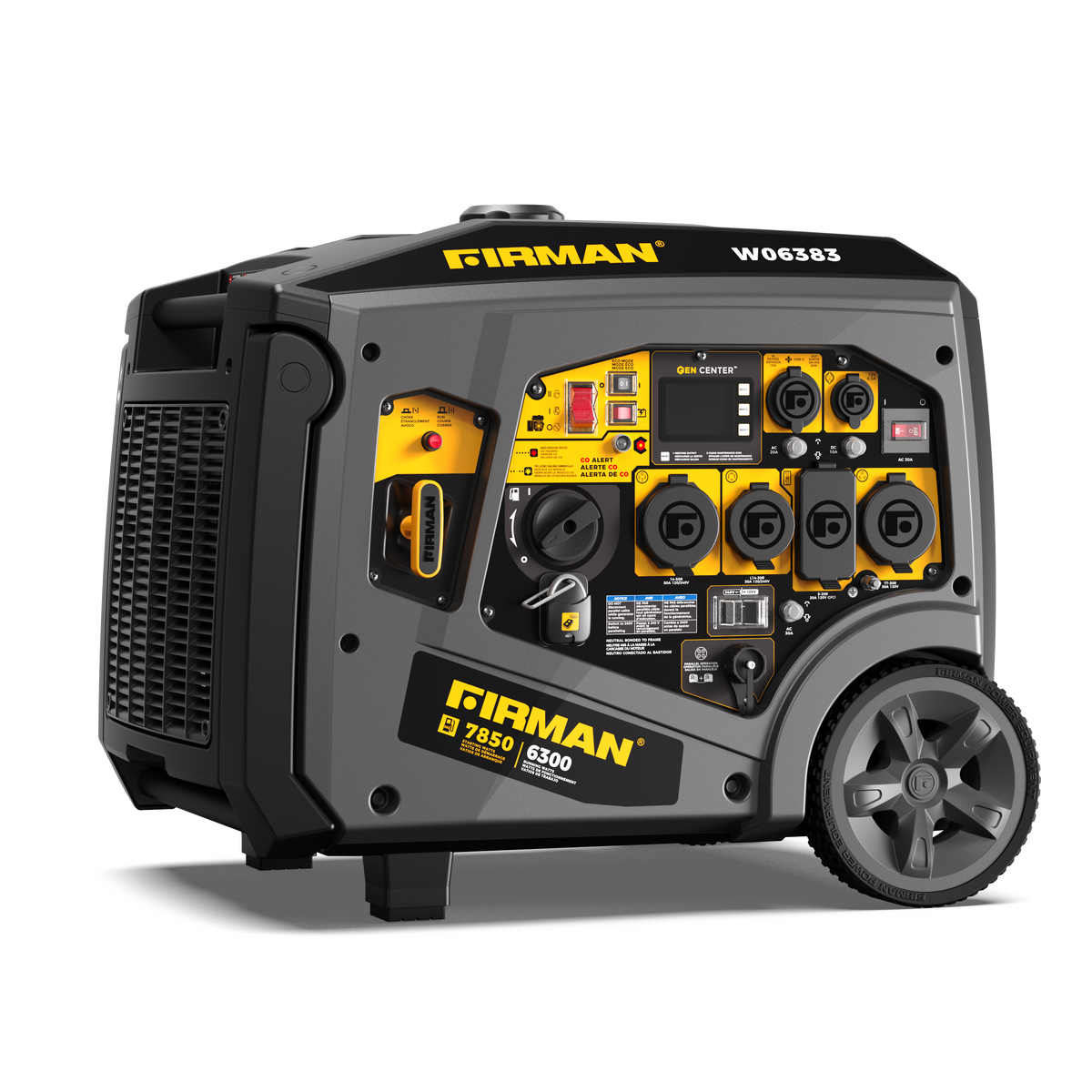 FIRMAN Power Equipment Gas Inverter Portable Generator 7850/6300 Watt Remote Start 120/240V CO Alert